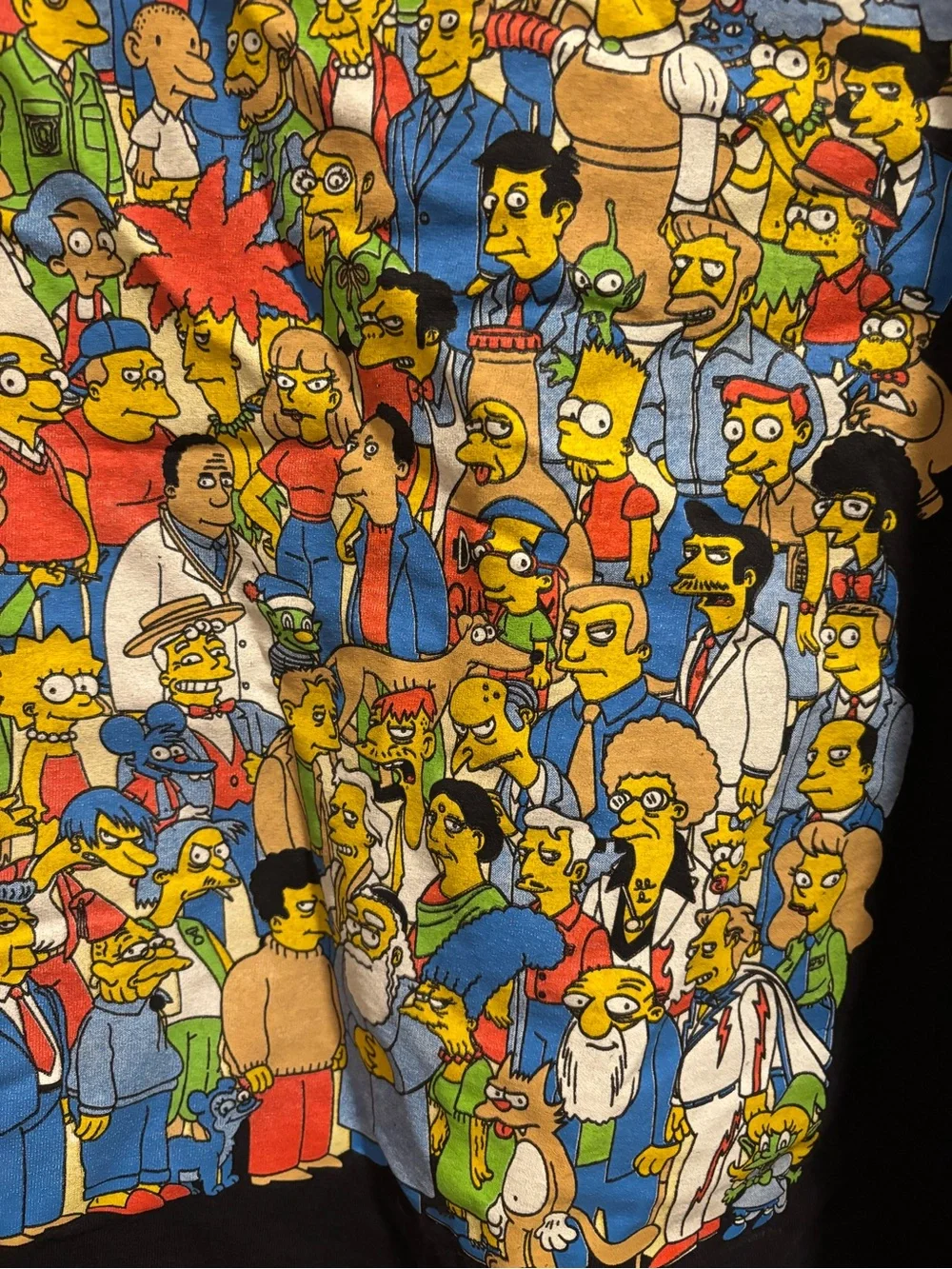 Vintage The Simpsons 2007 Matt Groening Cast Black T-Shirt - Size 2XL